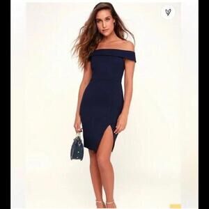 Lulus Air of Romance Navy Blue Maxi Dress Size Small